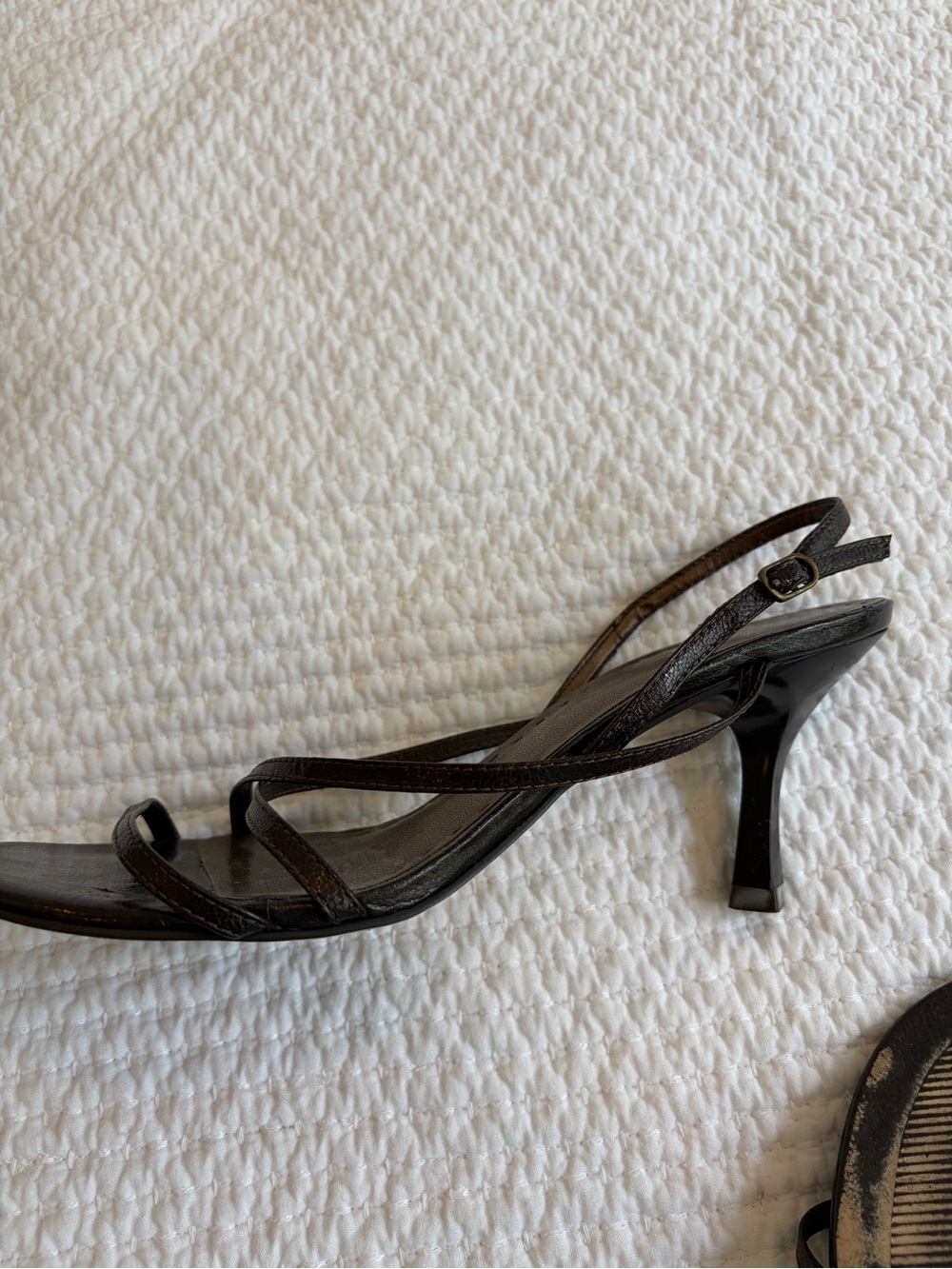 Gianni Bini Black Strappy Slingback Heels